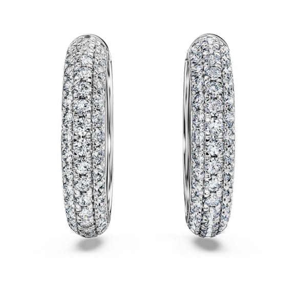 Eternity Kreolen, Im Labor gezüchtete Diamanten 2 ct tw, Runde Form, 18K Weißgold - Swarovski, 5699134