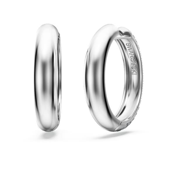 Eternity halka küpeler, Laboratuvarda üretilmiş elmaslar 2 karat toplam ağırlık, Yuvarlak şekil, 18k beyaz altın - Swarovski, 5699134