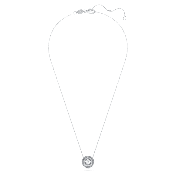 Eternity halo solitaire pendant, Lab-grown diamonds 2 ct tw, Round shape, 18K white gold - Swarovski, 5699182