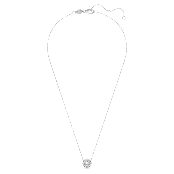 Pingente solitário com halo Eternity, Diamantes criados em laboratório 1 ct tw, Modelo redondo, Ouro branco de 18 quilates - Swarovski, 5699183