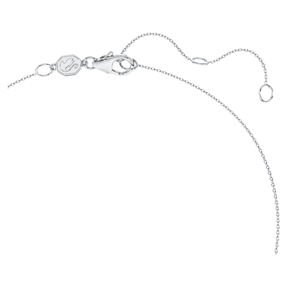 Obesek z enim kamnom in halojem Eternity, Laboratorijsko gojeni diamanti 1 ct tw, Rezano v obliki kaplje, 18-karatno belo zlato - Swarovski, 5699184