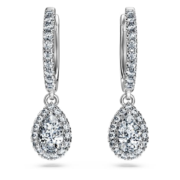 Pendants d'oreilles Eternity, Diamants de synthèse 1,25 ct tw, Formes variées, Or blanc 18 carats - Swarovski, 5699186