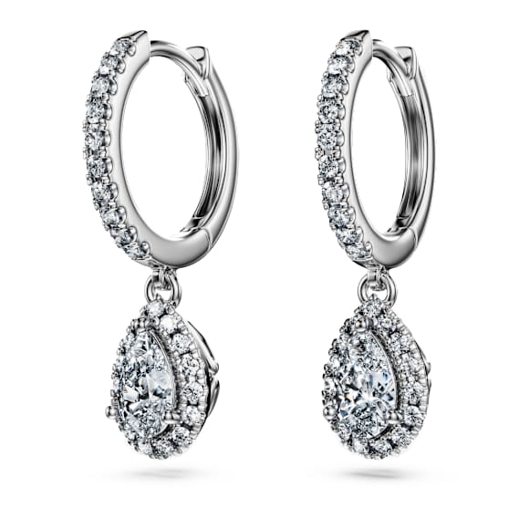 Pendants d'oreilles Eternity, Diamants de synthèse 1,25 ct tw, Formes variées, Or blanc 18 carats - Swarovski, 5699186