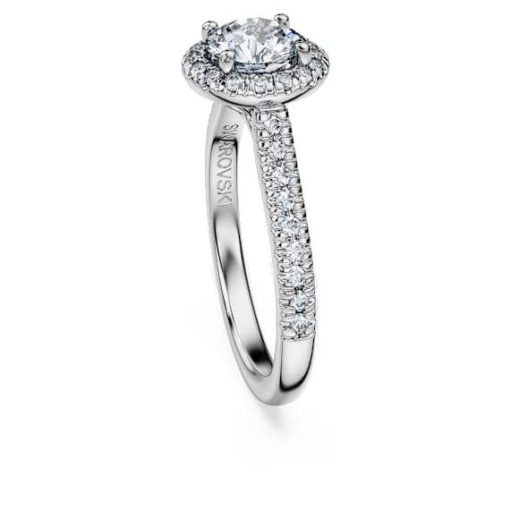 Eternity Strahlenkranz-Solitärring, Im Labor gezüchtete Diamanten 1,33 ct tw, Runde Form, 18K Weißgold - Swarovski, 5699192