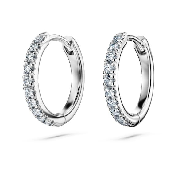 Eternity Kreolen, Im Labor gezüchtete Diamanten 0,2 ct tw, Runde Form, Mittel, 18K Weißgold - Swarovski, 5699555