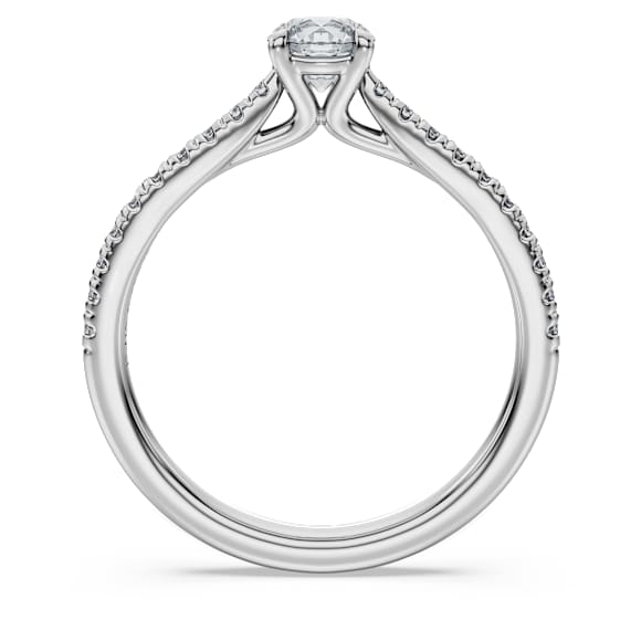 Prstan z enim kamnom Eternity, Laboratorijsko gojeni diamanti 0,7 ct tw, Okrogla oblika, 18-karatno belo zlato - Swarovski, 5699559