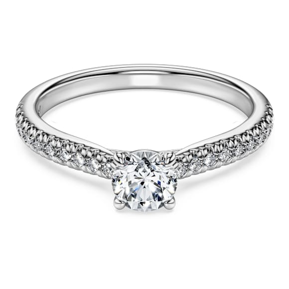 Anel solitário Eternity, Diamantes criados em laboratório 0.7 ct tw, Modelo redondo, Ouro branco de 18 quilates - Swarovski, 5699560