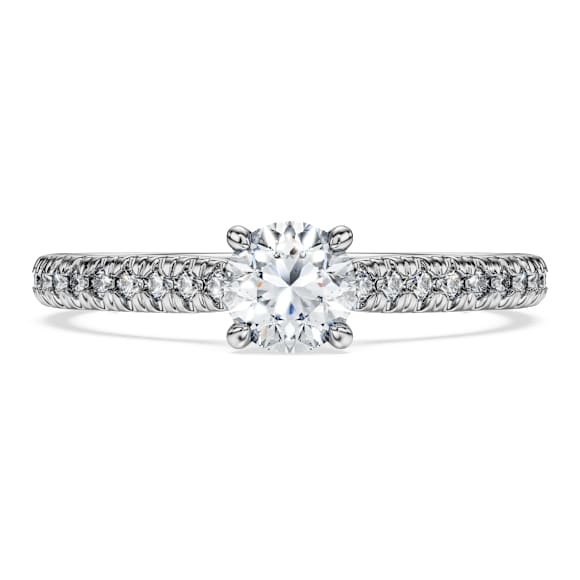 Anel solitário Eternity, Diamantes criados em laboratório 0.7 ct tw, Modelo redondo, Ouro branco de 18 quilates - Swarovski, 5699560