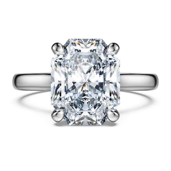 Eternity solitaire ring, Lab-grown diamonds 3 ct tw, Octagon shape, 18K white gold - Swarovski, 5699573
