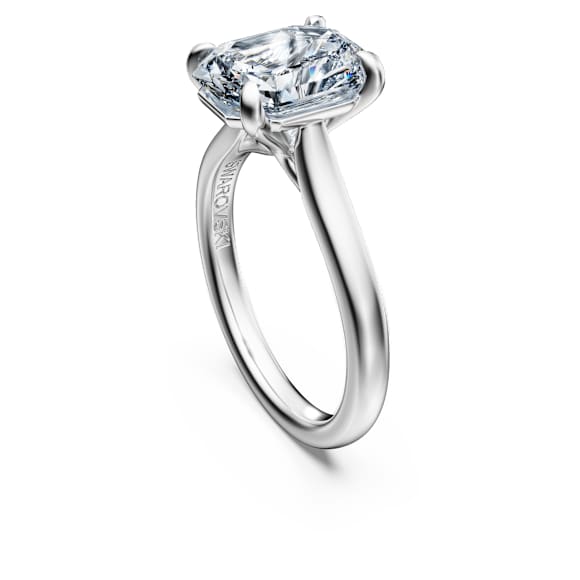 Eternity solitaire ring, Lab-grown diamonds 3 ct tw, Octagon shape, 18K white gold - Swarovski, 5699573