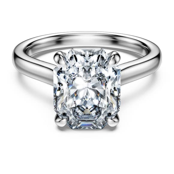 Bague solitaire Eternity, Diamants de synthèse 3 ct tw, Forme octogonale, Or blanc 18 carats - Swarovski, 5699574