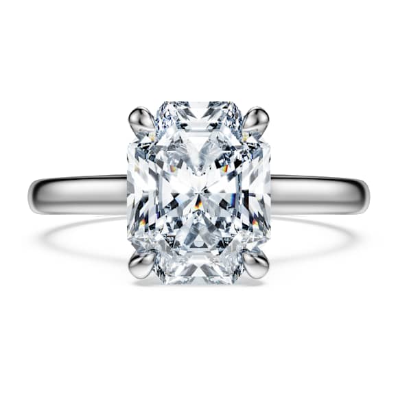 Eternity solitaire ring, Lab-grown diamonds 2 ct tw, Octagon shape, 18K white gold - Swarovski, 5699580