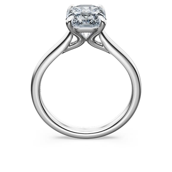 Eternity solitaire ring, Lab-grown diamonds 2 ct tw, Octagon shape, 18K white gold - Swarovski, 5699580