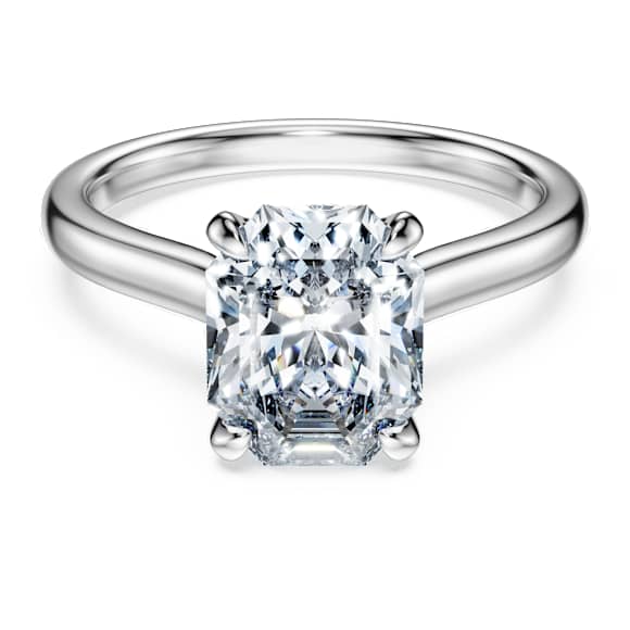 Eternity solitaire ring, Lab-grown diamonds 2 ct tw, Octagon shape, 18K white gold - Swarovski, 5699586