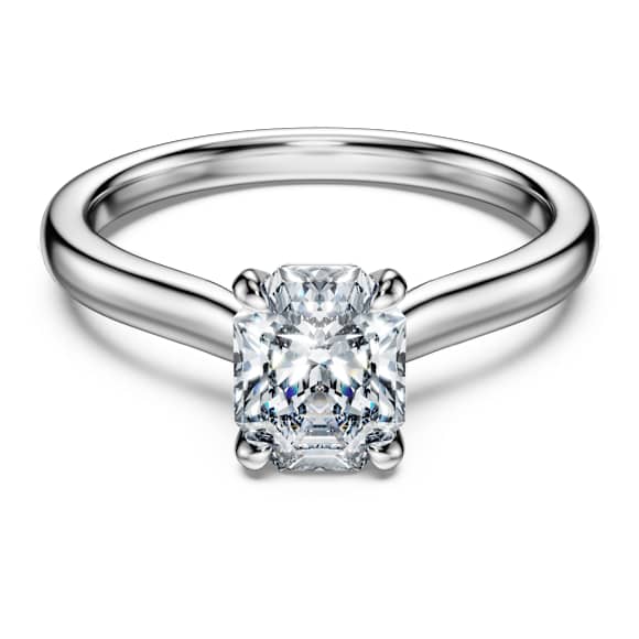 Eternity Solitärring, Im Labor gezüchtete Diamanten 1 ct tw, Achteckform, 18K Weißgold - Swarovski, 5699587