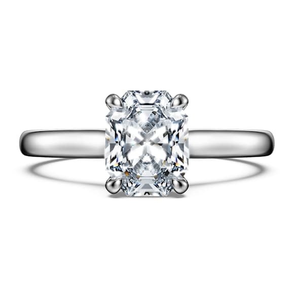 Eternity Solitärring, Im Labor gezüchtete Diamanten 1 ct tw, Achteckform, 18K Weißgold - Swarovski, 5699587