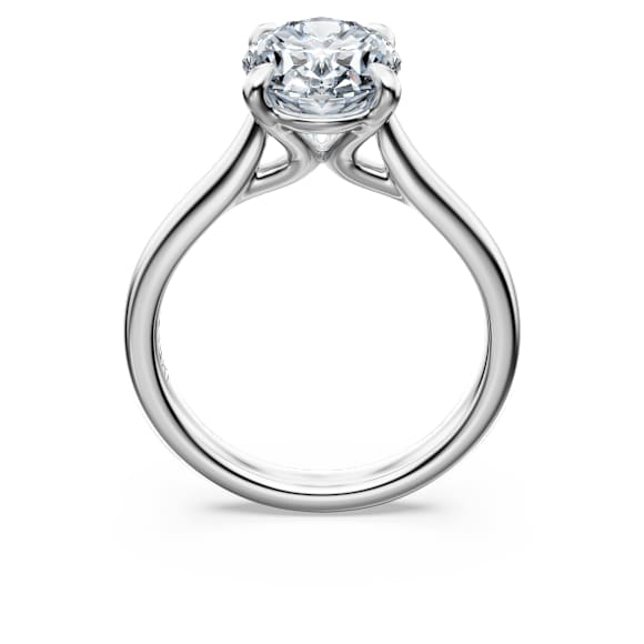 Eternity 單鑽戒指, 總重 3 克拉培育鑽石, 橢圓形, 18K 金(白色) - Swarovski, 5699596