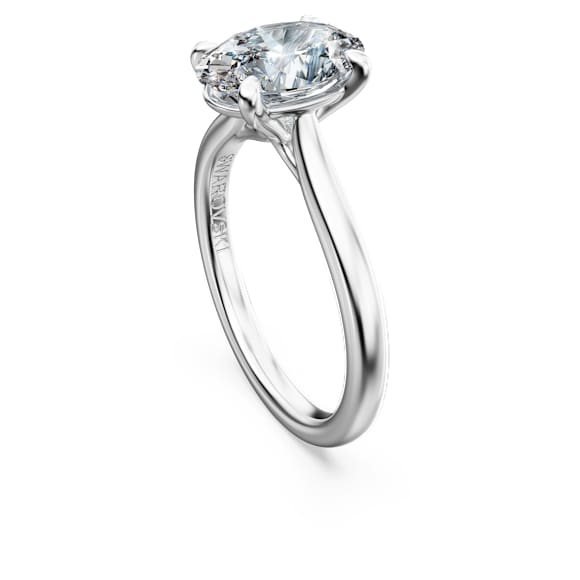 Eternity solitaire ring, Lab-grown diamonds 2 ct tw, Oval shape, 18K white gold - Swarovski, 5699600