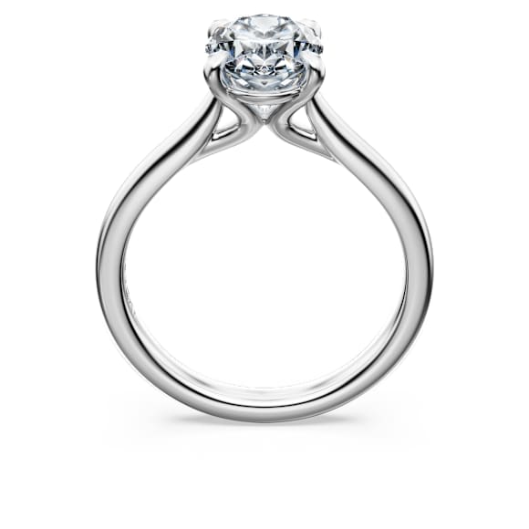 Eternity 單鑽戒指, 總重 2 克拉培育鑽石, 橢圓形, 18K 金（白色) - Swarovski, 5699603