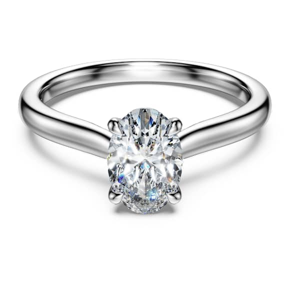 Eternity 單鑽戒指, 總重 1 克拉培育鑽石, 橢圓形, 18K 金（白色) - Swarovski, 5699606