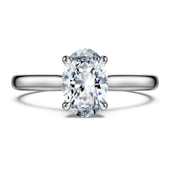 Eternity 單鑽戒指, 總重 1 克拉培育鑽石, 橢圓形, 18K 金（白色) - Swarovski, 5699611