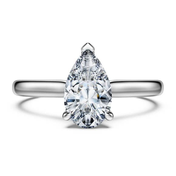 Eternity solitaire ring, Lab-grown diamonds 1 ct tw, Pear shape, 18K white gold - Swarovski, 5699612