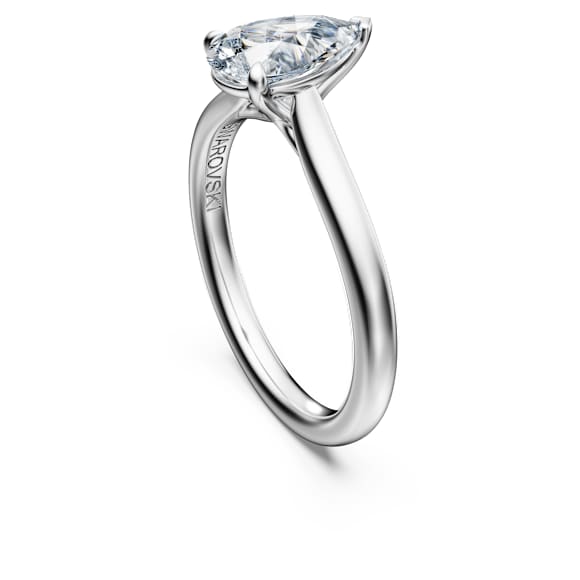 Eternity solitaire ring, Lab-grown diamonds 1 ct tw, Pear shape, 18K white gold - Swarovski, 5699612
