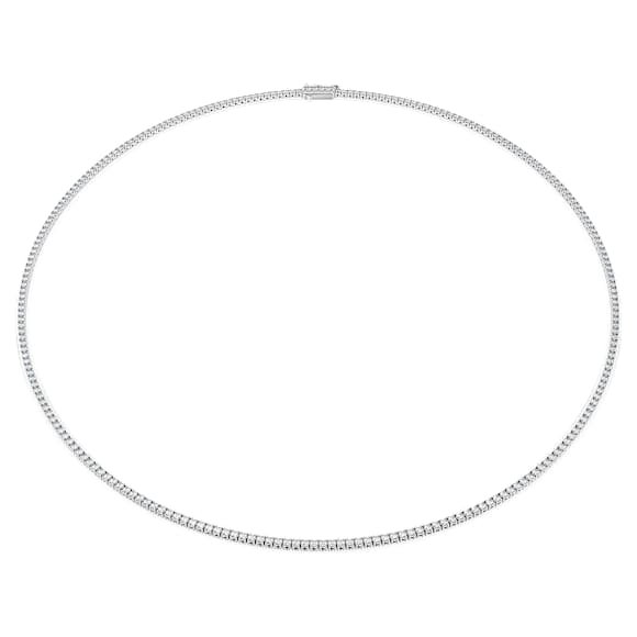 Eternity Tennis necklace, Lab-grown diamonds 3 ct tw, Round shape, 18K white gold - Swarovski, 5699795
