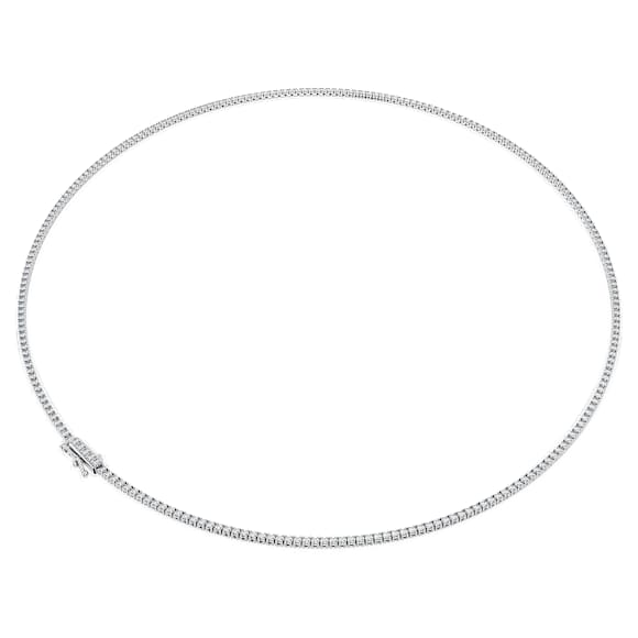 Eternity Tennis necklace, Lab-grown diamonds 3 ct tw, Round shape, 18K white gold - Swarovski, 5699795