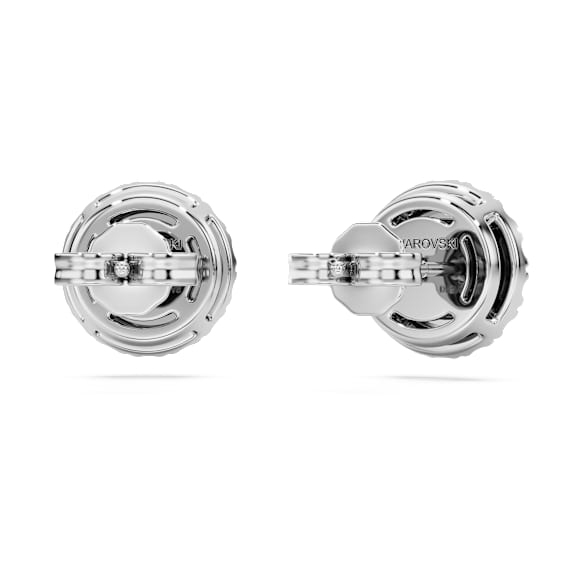 Brincos stud solitário com halo Eternity, Diamantes criados em laboratório 2 ct tw, Modelo redondo, Ouro branco de 14 quilates - Swarovski, 5699845