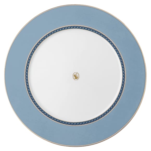 Plato llano Signum, Porcelana, Azul - Swarovski, 5699986