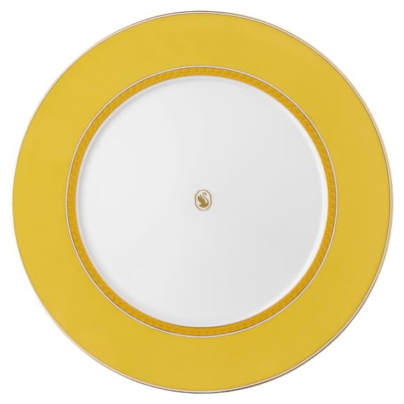 Plato llano Signum, Porcelana, Amarillo - Swarovski, 5699988