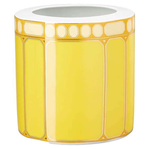 Signum vase, Porcelain, Wide, Yellow - Swarovski, 5699997