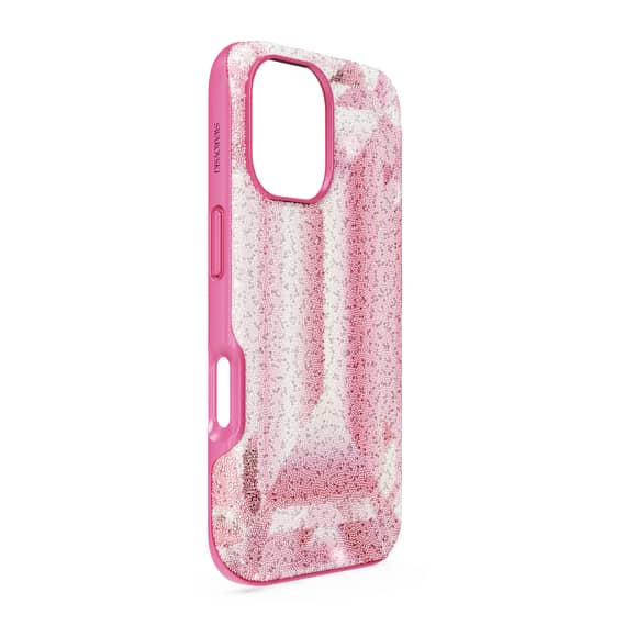 High smartphone case, Crystal print motif, iPhone® 16, Pink - Swarovski, 5700011