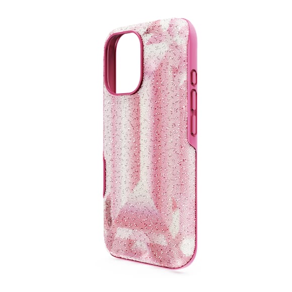 High smartphone case, Crystal print motif, iPhone® 16, Pink - Swarovski, 5700011