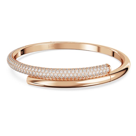 Pevný náramek Dextera, Magnetické zapínání, Bílý, Povrchová úprava z 18k růžového zlata - Swarovski, 5700932
