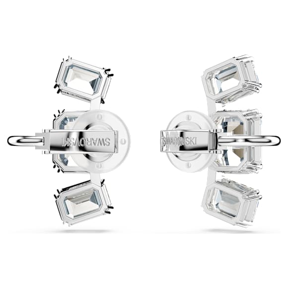 Millenia Ohrclips, Oktagon-Schliff, Weiß, Rhodiniert - Swarovski, 5701274