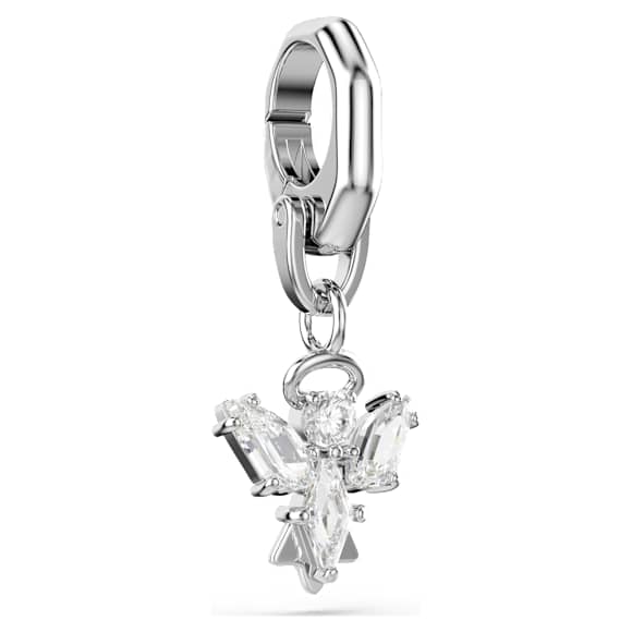 Symbolica charm, Angel, White, Rhodium plated - Swarovski, 5701275
