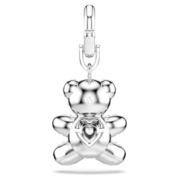 Symbolica charm, Bear, White, Rhodium plated - Swarovski, 5701277