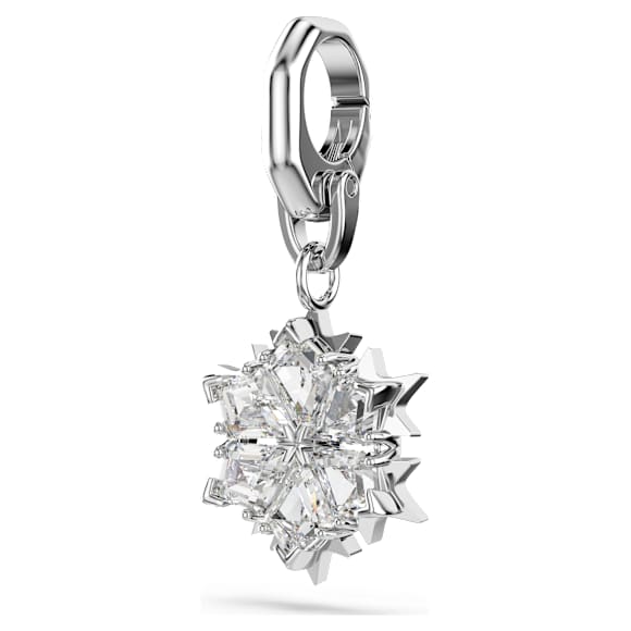 Charm Symbolica, Fiocco Di Neve, Bianco, Placcato rodio - Swarovski, 5701278