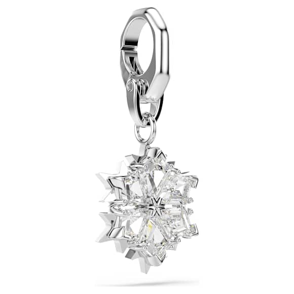 Charm Symbolica, Fiocco Di Neve, Bianco, Placcato rodio - Swarovski, 5701278