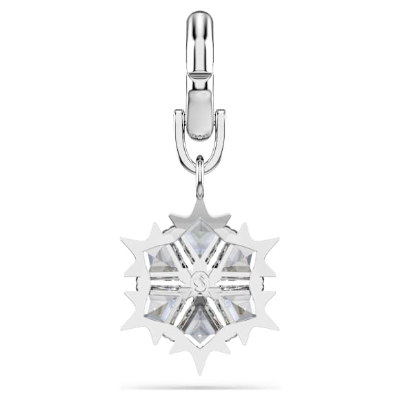 Charm Symbolica, Fiocco Di Neve, Bianco, Placcato rodio - Swarovski, 5701278