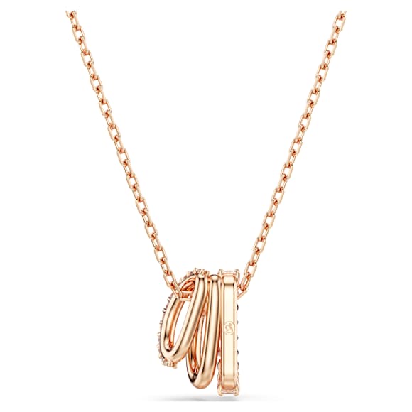 Hyperbola hanger, Verschillende slijpvormen, Wit, Roségoudkleurige toplaag - Swarovski, 5701494