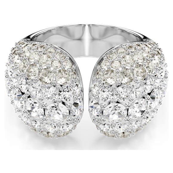 Sublima cocktail ring, Round cut, White, Rhodium plated - Swarovski, 5701574