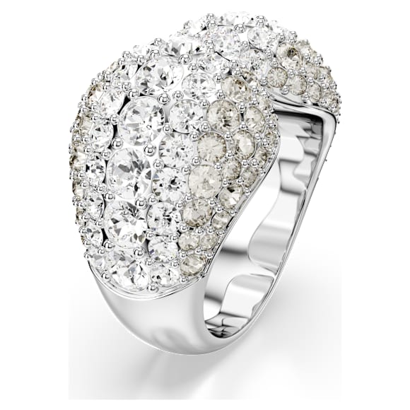 Sublima cocktail ring, Round cut, White, Rhodium plated - Swarovski, 5701574