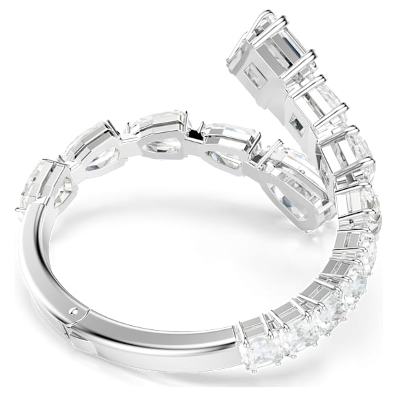 Matrix กำไล, ผสมผสานเหลี่ยมเจียระไนหลายหลายรูปแบบ, ขาว, เคลือบโรเดียม - Swarovski, 5701898