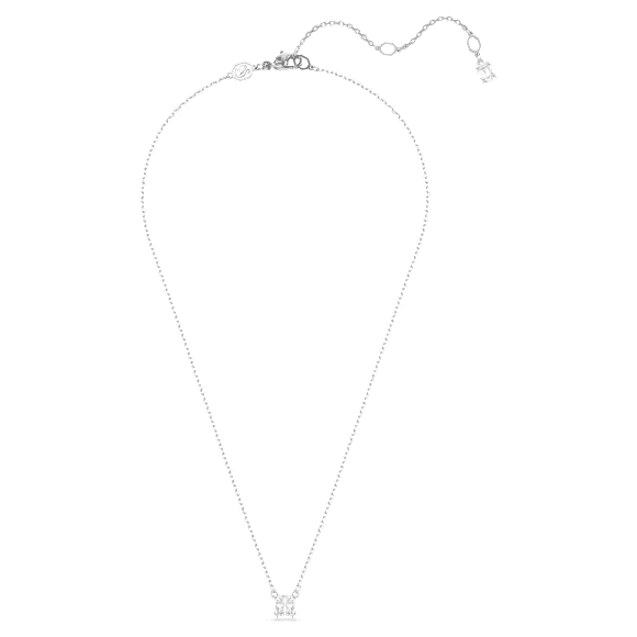 Stilla Attract pendant, Square cut, White, Rhodium plated - Swarovski, 5701903