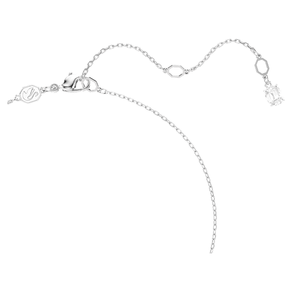 Stilla Attract pendant, Square cut, White, Rhodium plated - Swarovski, 5701903