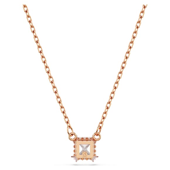Stilla Attract pendant, Square cut, White, Rose gold-tone plated - Swarovski, 5701904
