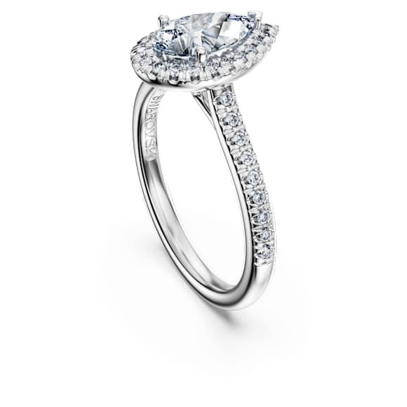 Eternity halo solitaire-ring, Laboratorium-diamanten 1,3 ct tw, Peervorm, 18K witgoud - Swarovski, 5702181